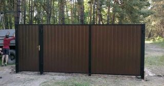 Купить распашные ворота из профнастила Алейск, цена от 2804 руб.
